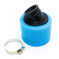 Blue 48mm Bent Angled Foam Air Filter Pod Pit Pro Trail Quad Dirt Bike ATV Buggy