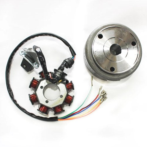 8 Poles Magneto Stator + Flywheel 200c 250cc Engine Pit Trail Quad Dirt Bike ATV