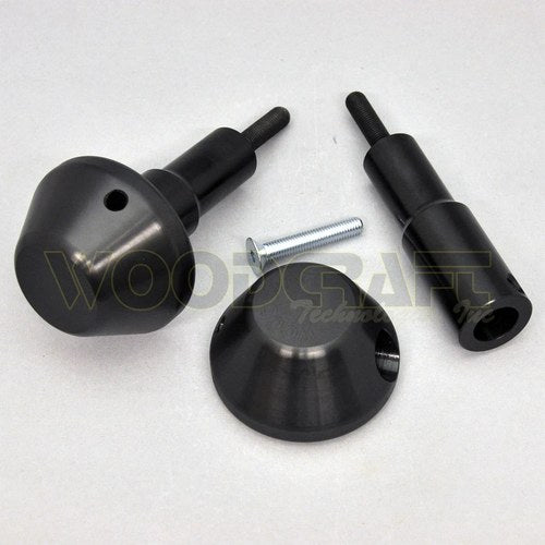 Kawasaki 2017-2026 Z900 Woodcraft Racing Frame Slider Kit With Black Pucks