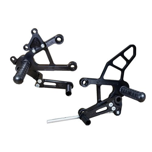 Kawasaki 2009-12 ZX6R Ninja Woodcraft Racing Rearsets / Footpegs - Complete Kit