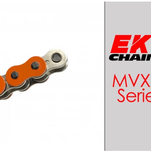 EK MVXZ2-520 Motorcycle Chain 120 Links Tensile Strength 9000 lbs Orange