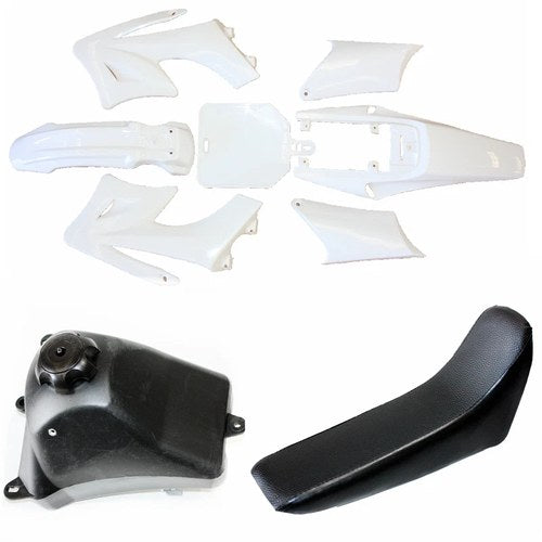 White Apollo Orion Fender Fairing Kit+ Seat + Fuel Tank 125cc Pit Pro Dirt Bike