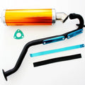Exhaust Pipe+ Gold Alloy Muffler 150cc 200cc 250cc Quad Dirt Bike ATV Dune Buggy