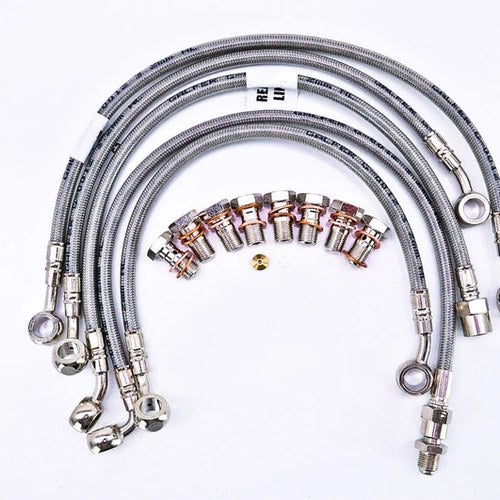 Suzuki 1982 GS 750 E (Antidive) Gbrakes Braided Front Brake Line Kit - 5 Lines