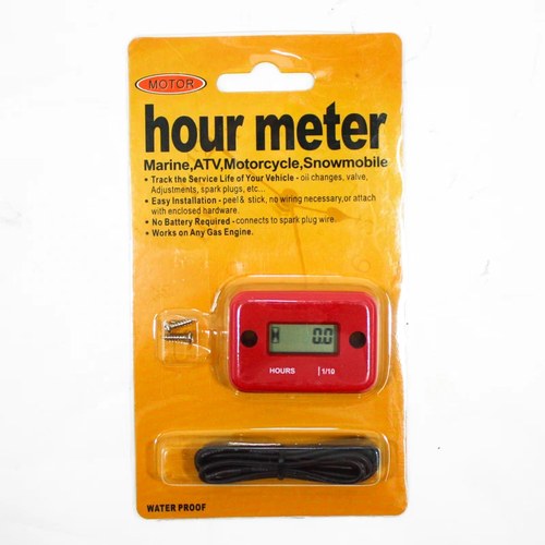 Red Inductive Waterproof Hour Meter Marine ATV Motorcycle Dirt Bike Gas Engine