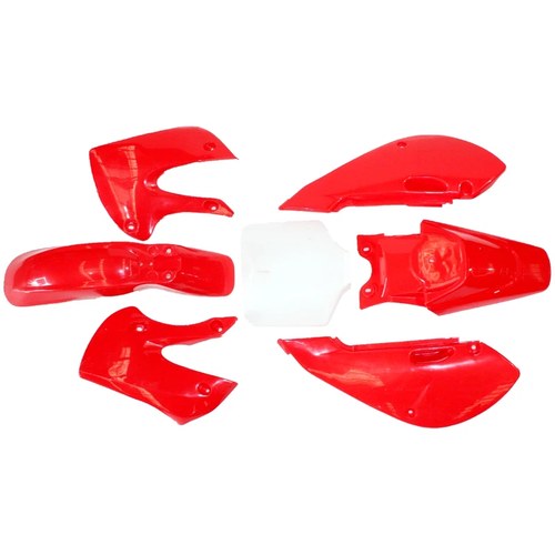 Red Fairing Fender Kit Plastics Guard KLX110 Style Pit Pro Dirt Big Foot Bike