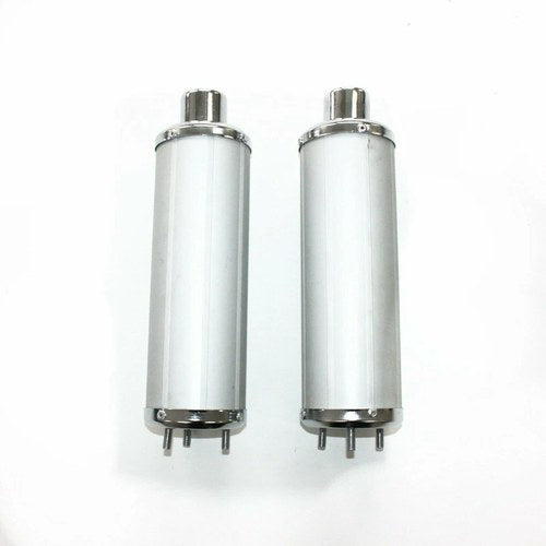 310mm Twin Exhaust Silver Alloy Mufflers 110 125cc Quad Dirt Bike ATV Dune Buggy