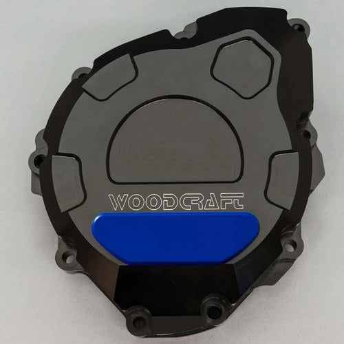 Suzuki 1999-2020 Hayabusa Woodcraft Left Side Engine Stator Cover - Blue Plate