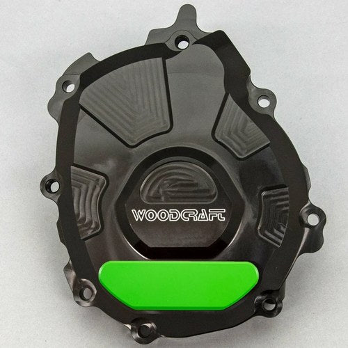 Yamaha 2015-25 R1 R1M R1S Woodcraft Left Side Engine Stator Cover - Green Plate