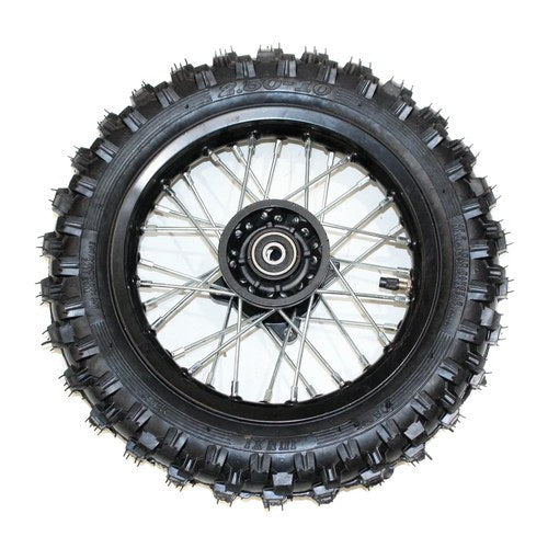 Black 2.50 - 10 10" Inch Front Wheel Rim + Knobby Tyre Tire Pit Pro Dirt Bike
