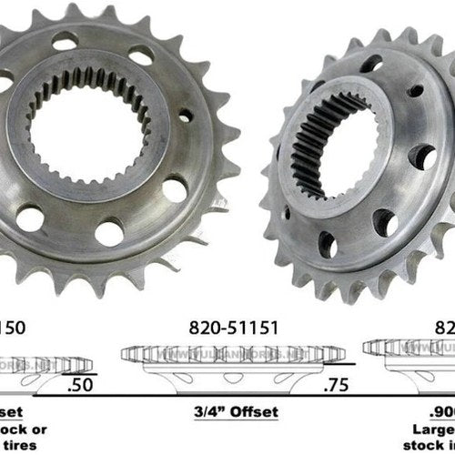 Harley Davidson 6-SPEED Harddrive Chain Conversion Sprocket 24T 0.9" Offset