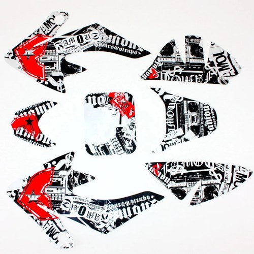Famous Decals Graphics Sticker Kit CRF50 Style Fairing Pit Pro Trail Dirt Bike
