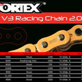 Vortex SX3 520 X-Ring Roller Chain Tensile Strength 8,500 CC Max 750 - Gold 120