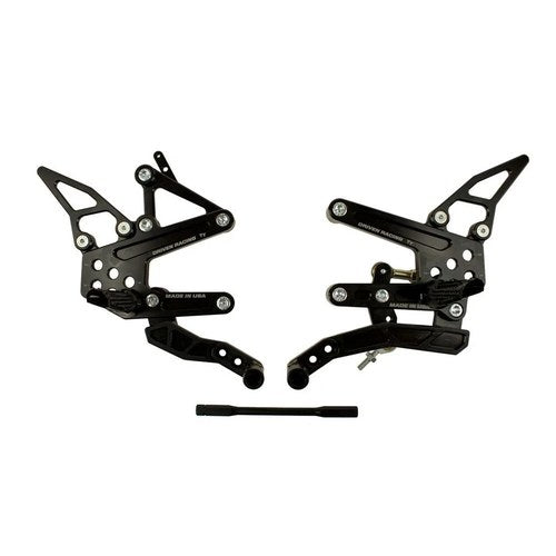 Kawasaki 2011-2015 ZX10R Driven TT Rearset - Adjustable - STANDARD/GP