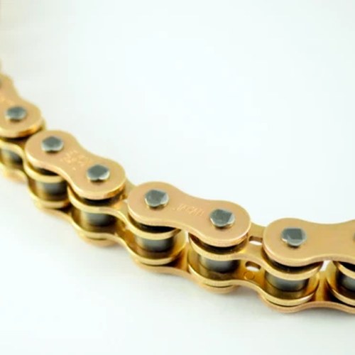 EK SRO6-520 Motorcycle Chain 120 Links Tensile Strength 8500 lbs Gold