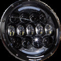Harley Davidson Harddrive LED Headlight 7" 105W White Angel Eyes - Blk