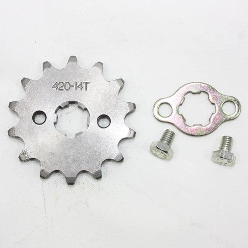 14T Teeth 17mm 420 Chain Front Sprocket Cog Pit Trail Quad Dirt Bike ATV Buggy