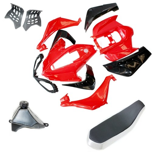 Red Plastics Fairing Fenders Kit Seat Fuel Tank 125cc Sport Quad Dirt Bike ATV