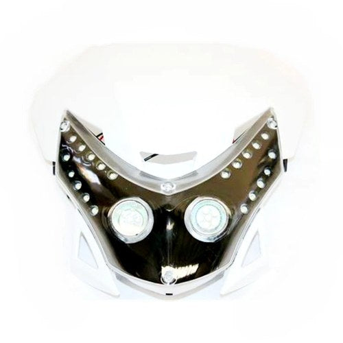 White Rec Reg LED Head Light + Strips Pit Trail Dirt Motrocycle Motorcross Bike