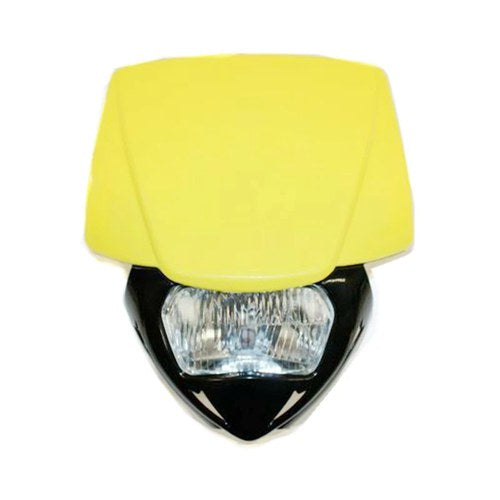 Yellow Black Rec Reg Head Light Lamp + Strip Pit Trail Dirt Motrocycle MX Bike