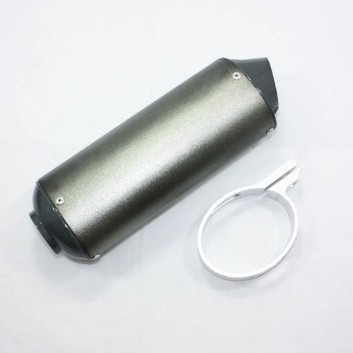 38mm Matt Grey Alloy Exhaust Muffler +Clamp 125cc 140cc150cc Pit Trail Dirt Bike