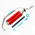 Exhaust Pipe + Red Alloy Muffler GY6 150cc 200cc Quad Dirt Bike ATV Dune Buggy