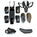 Black Plastic Fairing Fuel Tank Seat Mud Guard Foot Rest 49cc Quad Dirt Bike ATV
