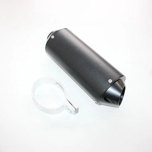 28mm Matt BK Alloy Exhaust Muffler + Clamp 125c 140cc 150cc Pit Trail Dirt Bike