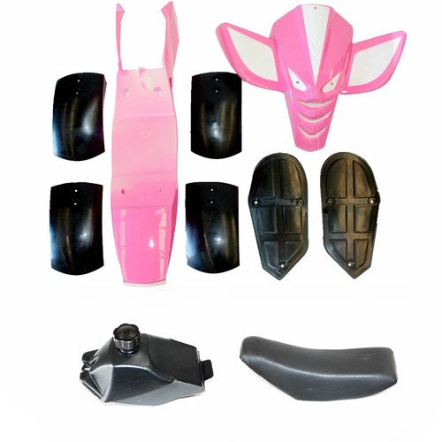 Pink Plastic Fairing Fuel Tank Seat Mud Guard Foot Rest 49cc Quad Dirt Bike ATV