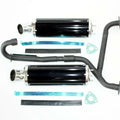Twin Exhaust Pipe Black Alloy Muffler 250cc Hummer Style Farm Quad Dirt Bike ATV