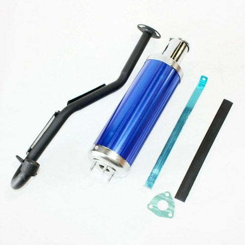 Exhaust Pipe Blue Alloy Muffler 150cc 200cc 250cc Pit Quad Dirt Bike ATV Buggy
