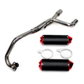 Twin Bigbore Exhaust Pipe + Red Muffler 125cc 150cc 160cc Pitpro Trail Dirt Bike