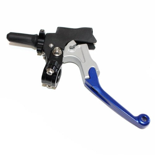 Blue CNC Fold Unbreakable Clutch Lever Perch Assembly Pit Pro MX Dirt Bike