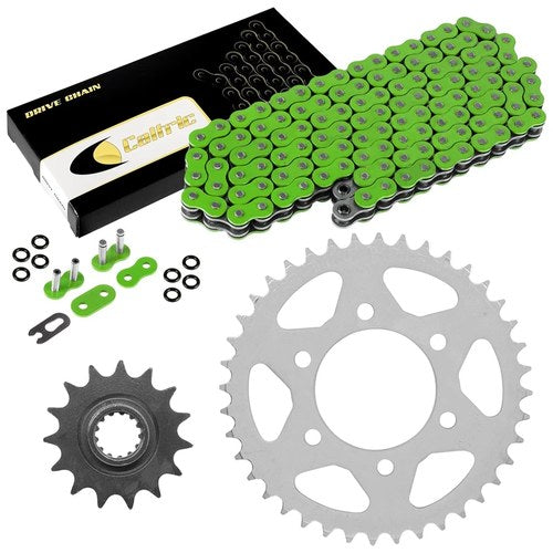 Green O-Ring Drive Chain & Sprockets Kit for Kawasaki ZX600 Ninja ZX6R 1998-02