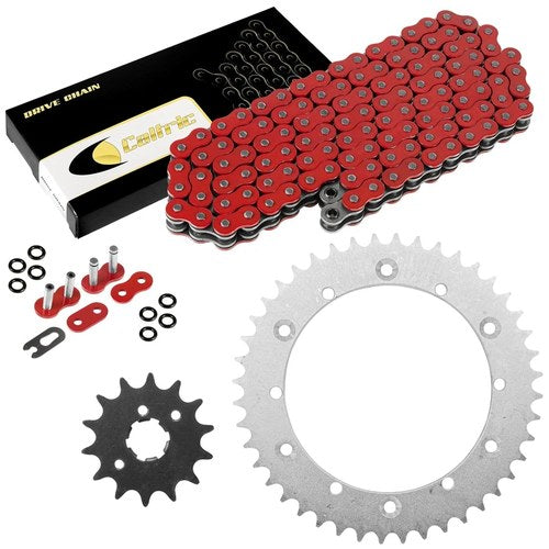 Red O-Ring Drive Chain & Sprockets Kit for Yamaha It465 1981-1982 It490 1983 84