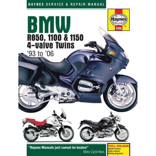 Haynes Repair Manual - BMW R850, 1100 & 1150 4-valve Twins 1993-2006