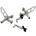 Ducati 2007-2011 848 / 1098 / 1198 Woodcraft Silver Rearsets - Complete Kit