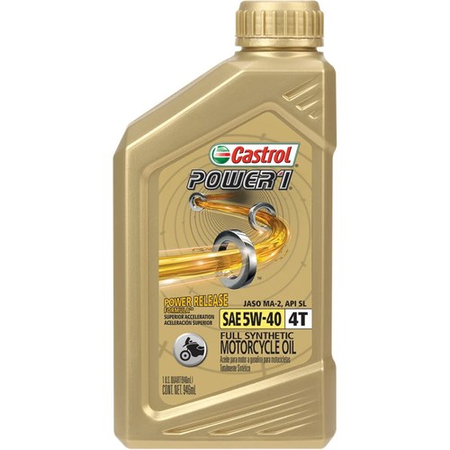 Castrol POWER1 4T Full-Synthetic Engine/Motor Oil | 5W-40 | 1 Quart | 06113
