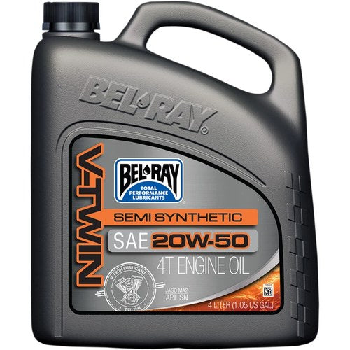 Bel-Ray V-Twin Semi-Synthetic Engine/Motor Oil | 20W-50 | 4 Liter | 96910-BT4