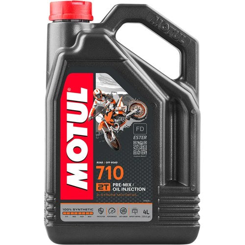 Motul 710 2T Full-Synthetic Oil Injection/Premix 2-Stroke Oil | 4 Liter | 104035