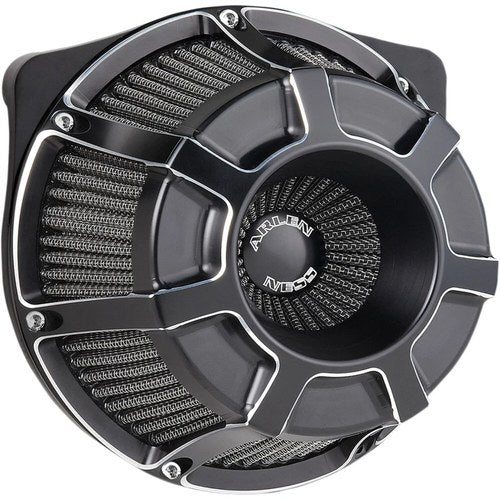 Arlen Ness - 18-933 - Inverted Series Air Cleaner Kit, Bevelled - Black