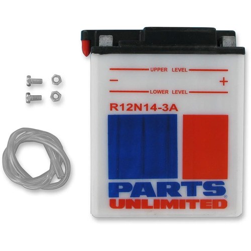 Parts Unlimited 12V Conventional Battery #12N14-3A (R12N14-3A)