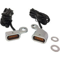 Drag Specialties LED Handlebar Marker Lights (Chrome w/ Amber Lens)
