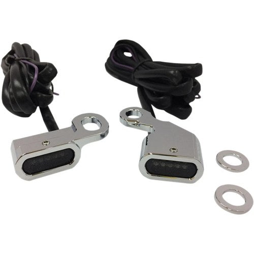 Drag Specialties LED Handlebar Marker Lights (Chrome w/ Smoke Lens)