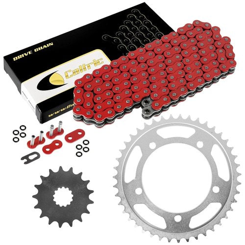 Red O-Ring Drive Chain and Sprockets Kit for Triumph Bonneville 800 T100 2002-05