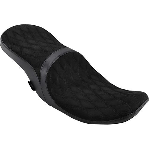 Drag Specialties Low Touring Seat, Diamond, Razorback Tanks (Black) 0801-1076