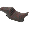 Drag Specialties Predator Iii Seat - Diamond - Vinyl - FL (Black/Red) 0801-1116