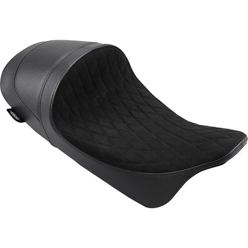 Drag Specialties Forward Low Solo Seat, Diamond, Faux Suede (Black) 0801-1255