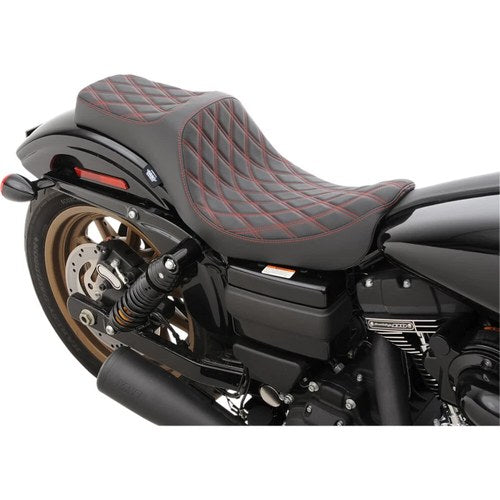 Drag Specialties Predator Iii Seat - Double Diamond (Black / Red) 0803-0604