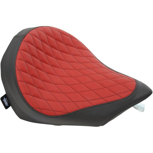 Drag Specialties Low Solo Seat - Double Diamond - Vegas (Red/Black) 0810-1885